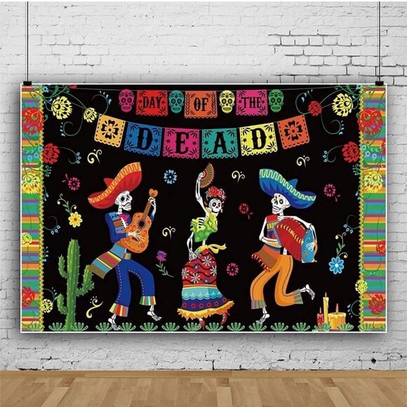 Day of the Dead photo shoot cloth backdrop/wall hanging - Picture 14 of 16